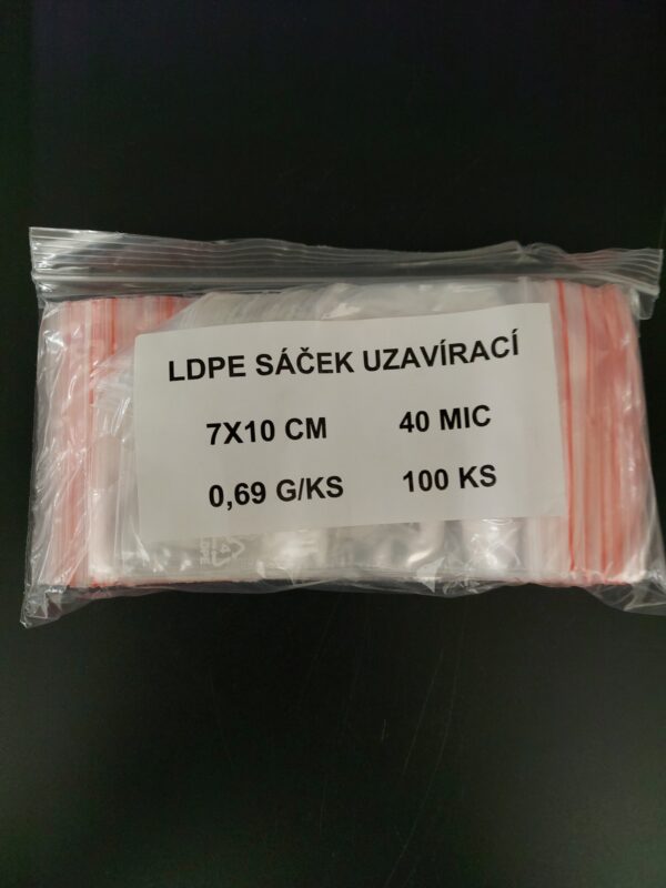 Sáček LDPE ZIP 7x10 cm